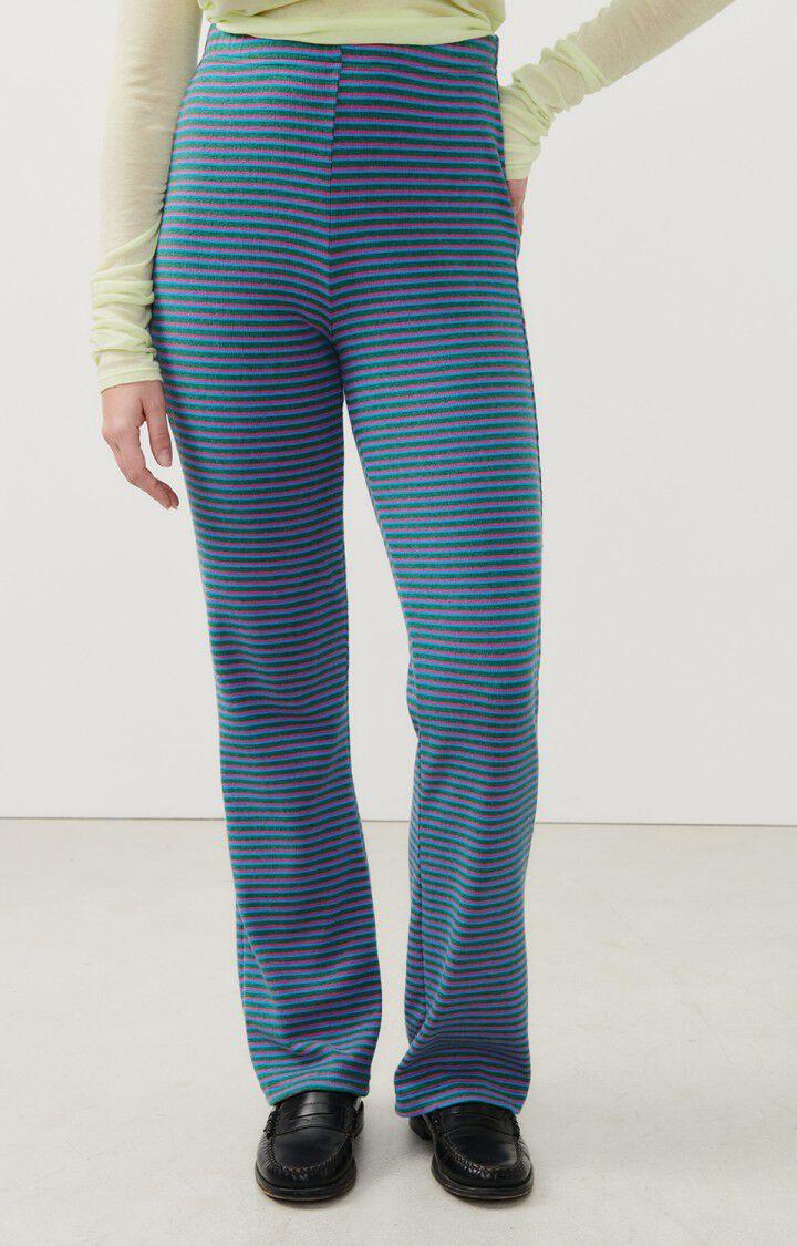 american vintage Jogging femme Asiloo - RAYURES TRICOLORES Bleu - E24