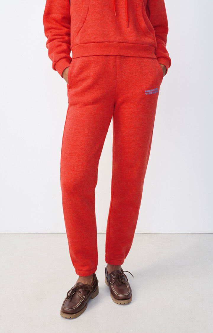 american vintage Jogging femme Doven - PIMENT SURTEINT Rouge - H24