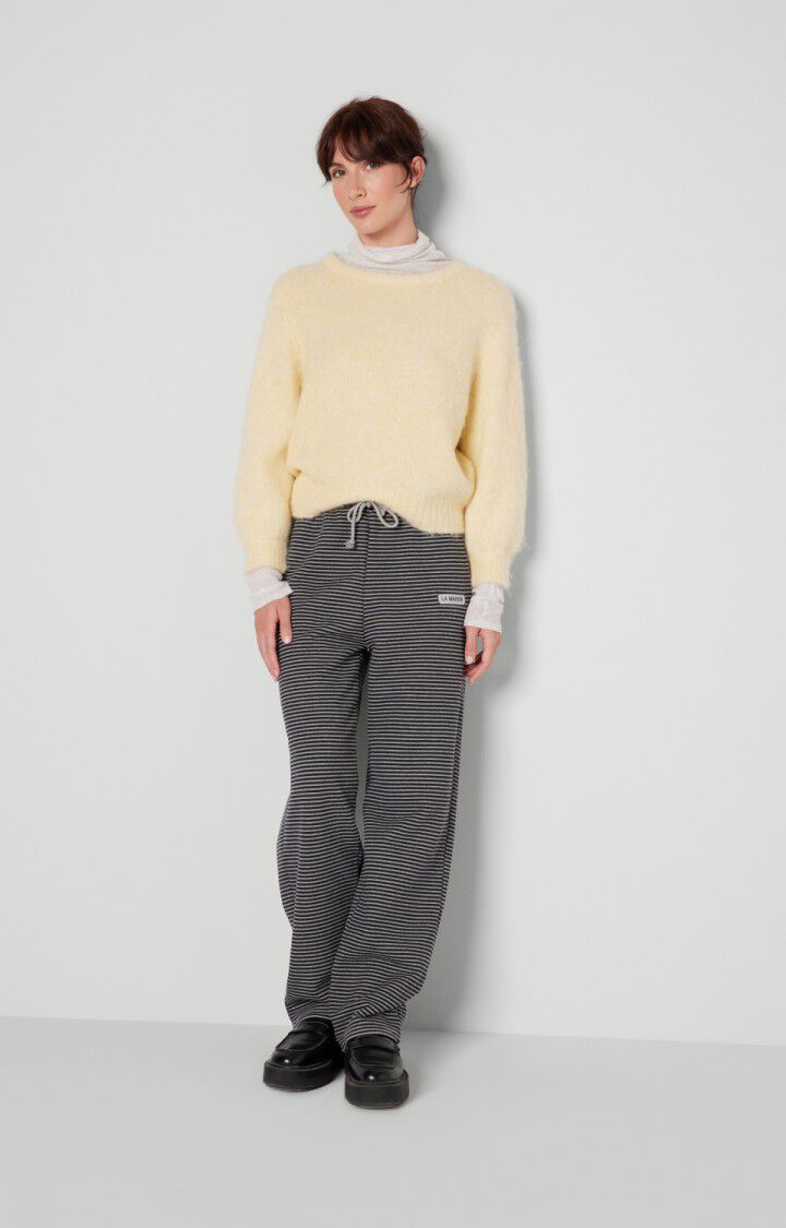 American Vintage Jogging Femme Tuzbay - CARBONE RAYE GRIS CHINE Noir - H22