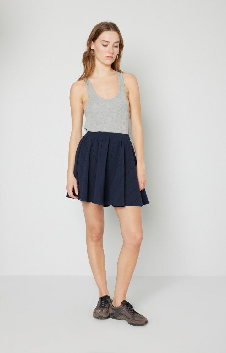 American Vintage Jupe Femme Angistate - PENOMBRE FUNAMBULE Courte Bleu - H15