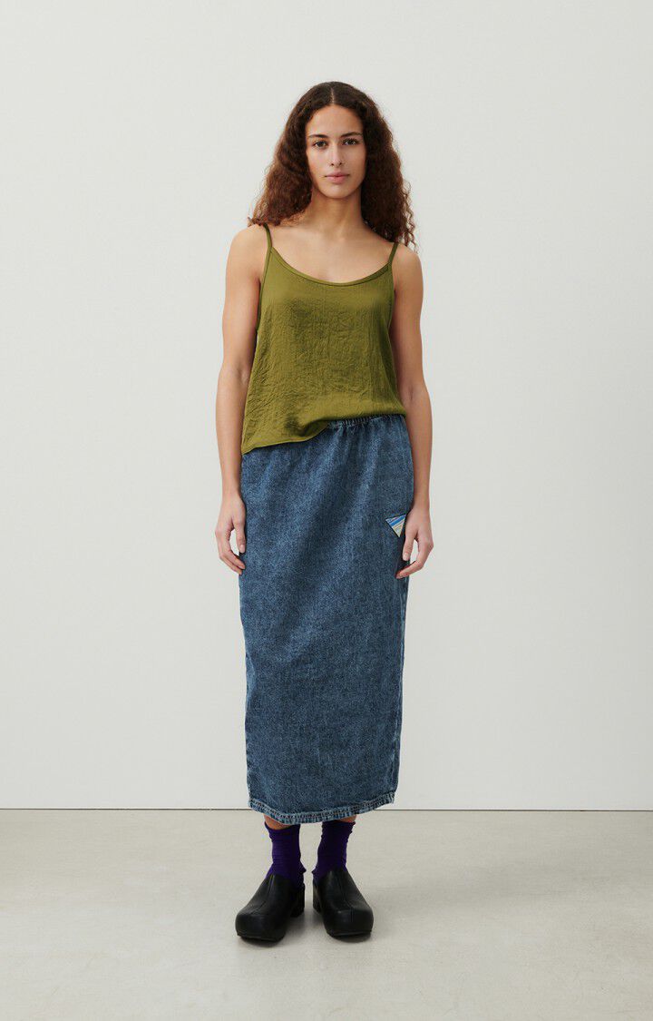 American Vintage Jupe Femme Astury - STONE Midi Bleu - E24