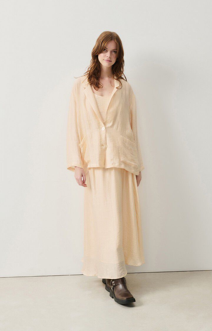 American Vintage Jupe Femme Detown - CHEESECAKE Midi Beige - H24