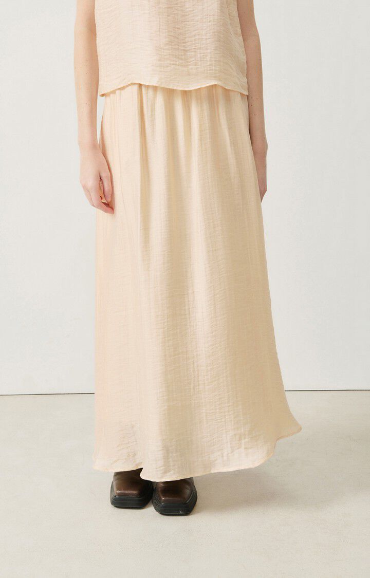 american vintage Jupe femme Detown - CHEESECAKE Midi Beige - H24