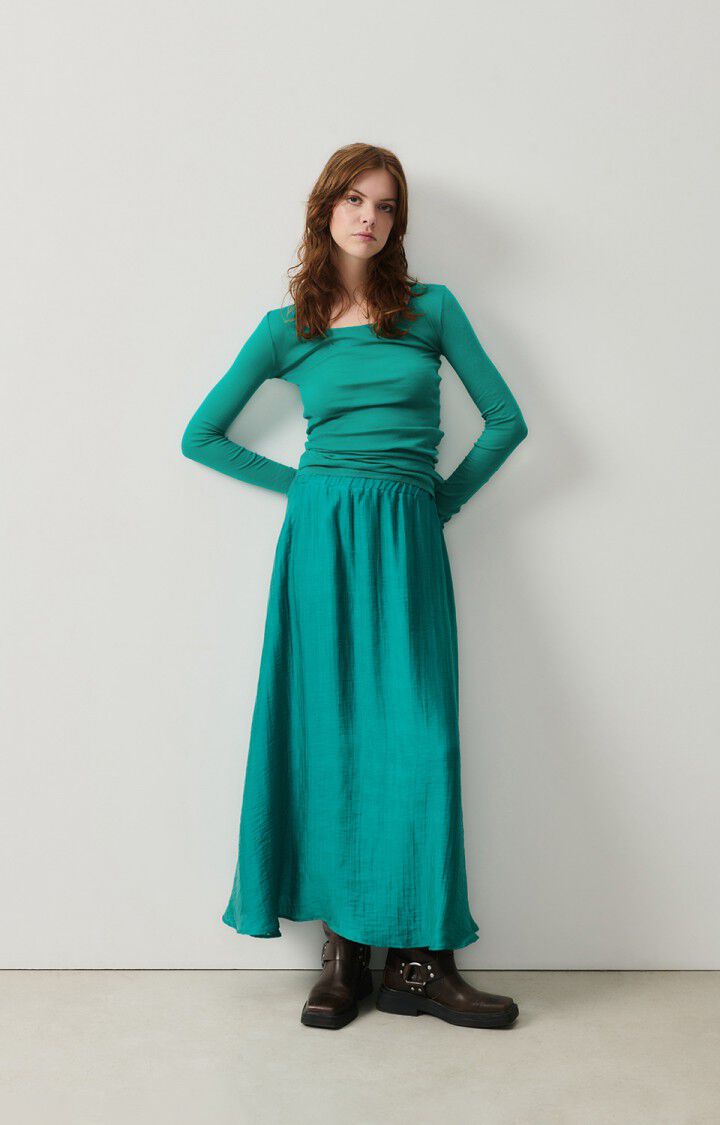 American Vintage Jupe Femme Detown - PAON Midi Bleu - H24