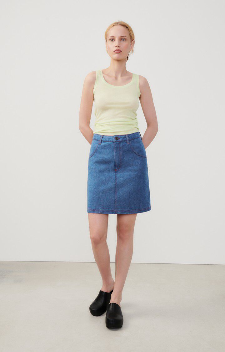 American Vintage Jupe Femme Faow - BLUE Courte Bleu - E24