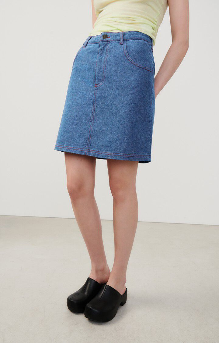 american vintage Jupe femme Faow - BLUE Courte Bleu - E24