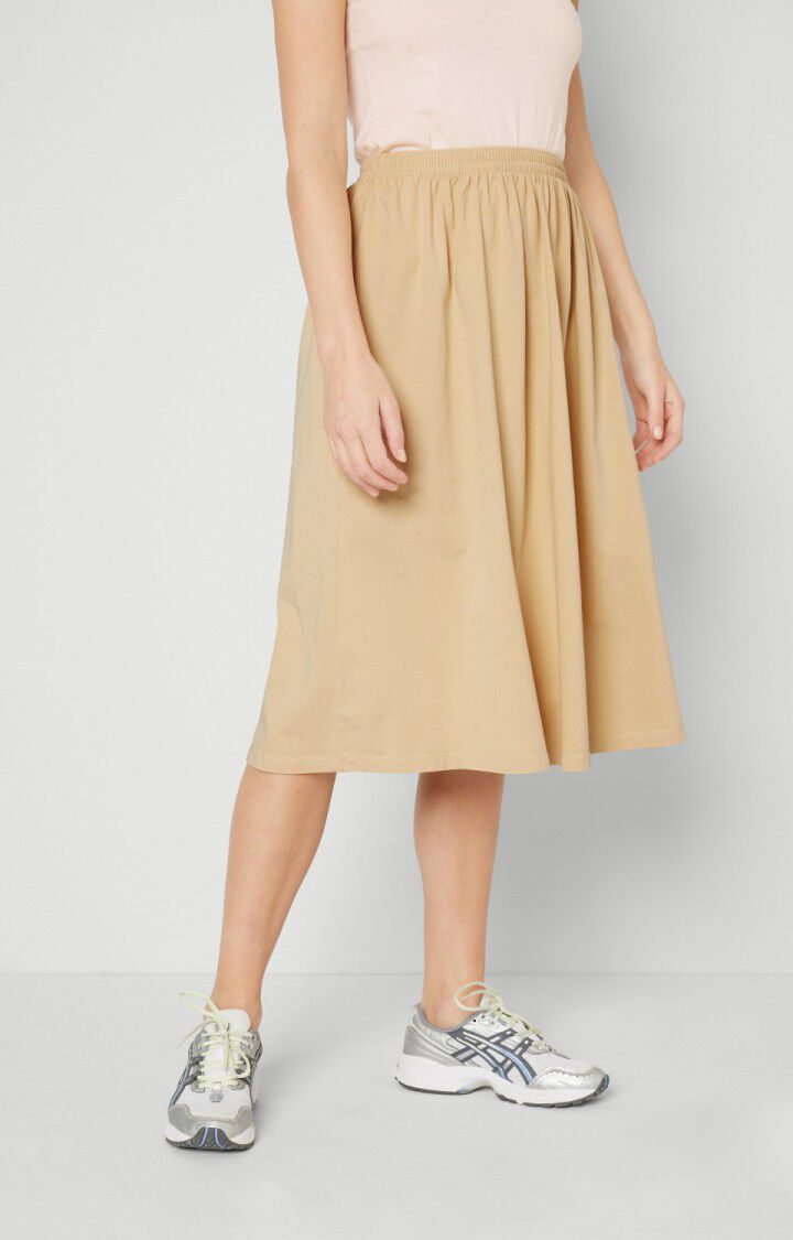 american vintage Jupe femme Fizvalley - CEREALE VINTAGE Midi Beige - E22