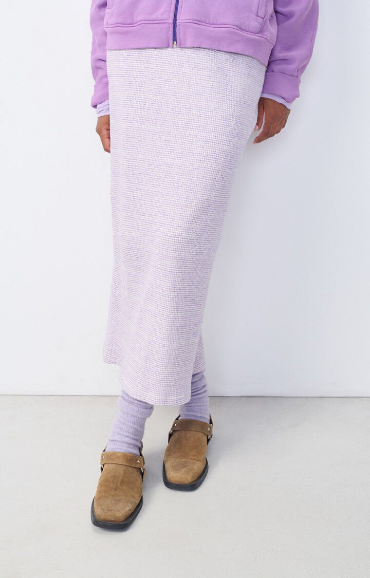 american vintage Jupe femme Gykotown - CARREAUX ULTRA VIOLET Longue Violet - H23