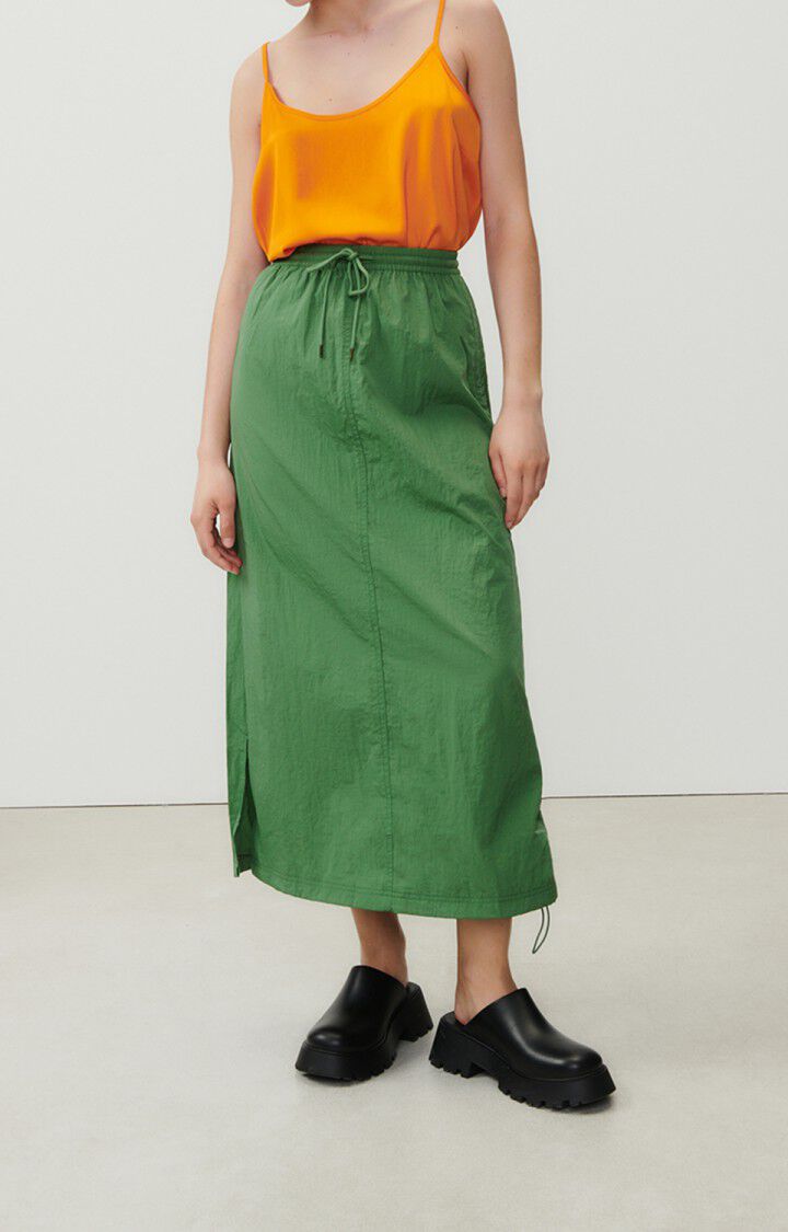 American Vintage Jupe Femme Ikino - FEUILLAGE Midi Vert - E23
