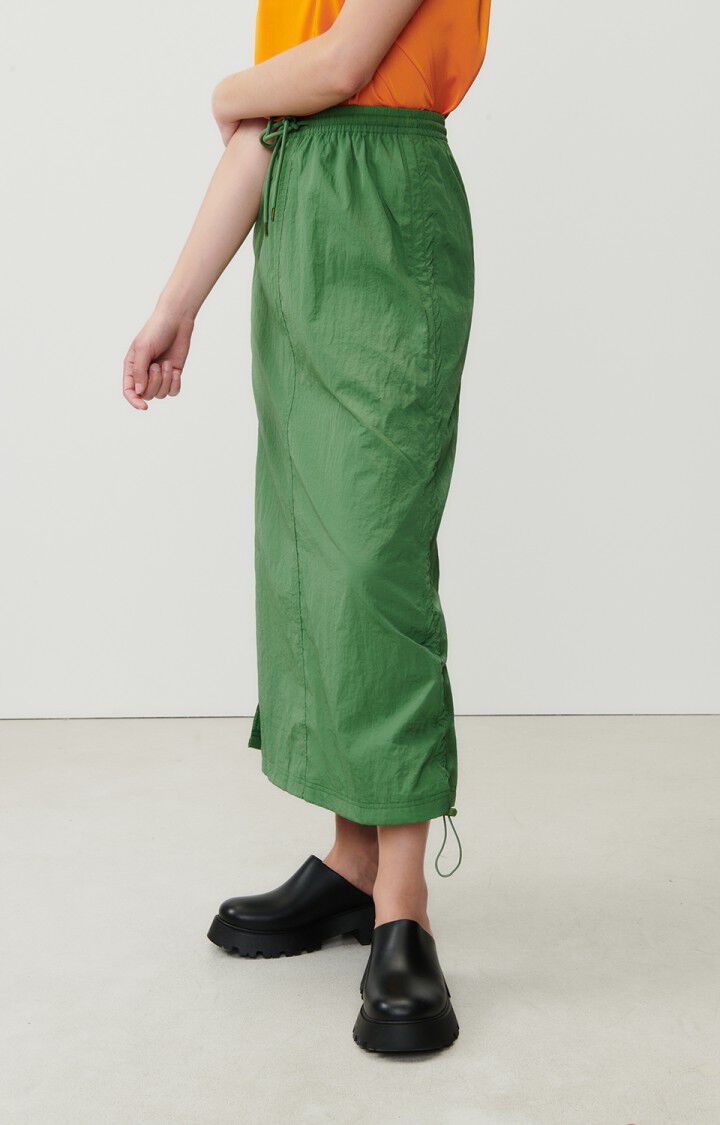 american vintage Jupe femme Ikino - FEUILLAGE Midi Vert - E23