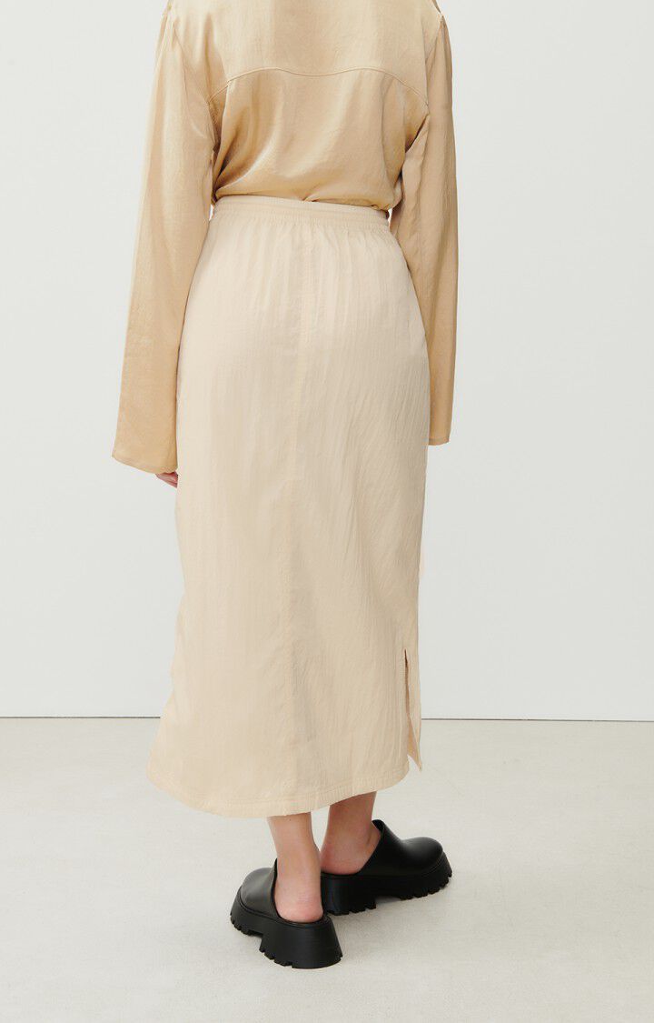 American Vintage Jupe Femme Ikino - PECHE BLANCHE Midi Beige - E23