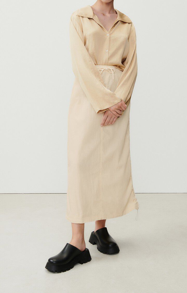American Vintage Jupe Femme Ikino - PECHE BLANCHE Midi Beige - E23