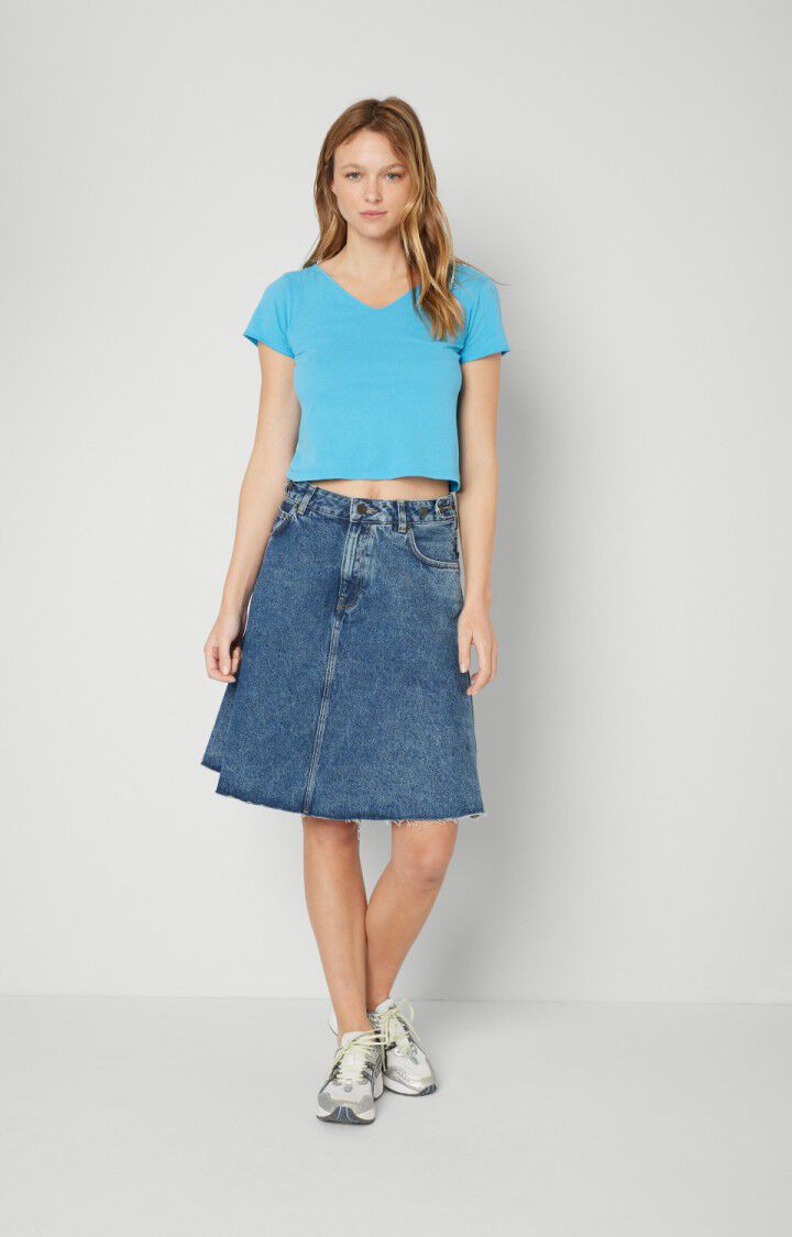 American Vintage Jupe Femme Ivagood - BLUE STONE Courte Bleu - H21