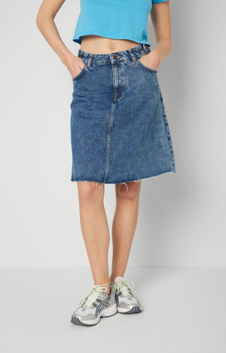 american vintage Jupe femme Ivagood - BLUE STONE Courte Bleu - H21