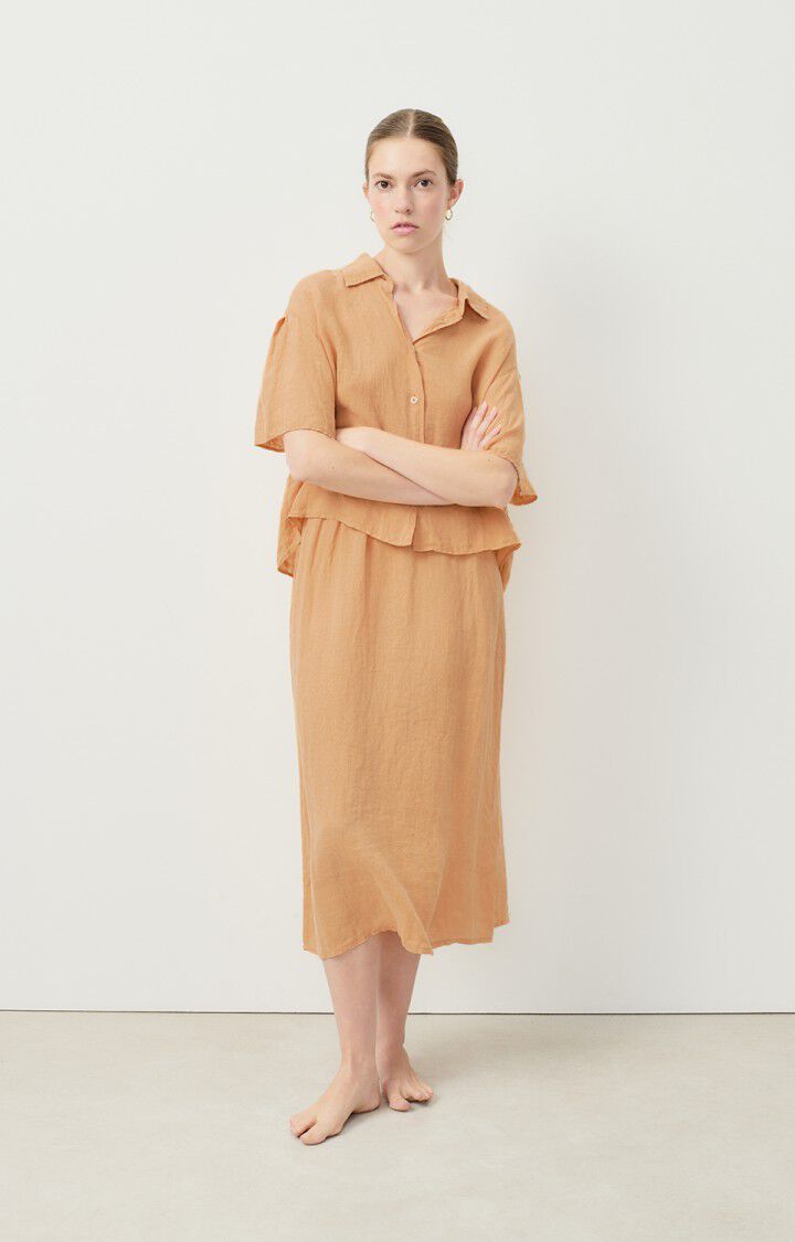 American Vintage Jupe Femme Ivybo - NOISETTE Midi Marron - E23