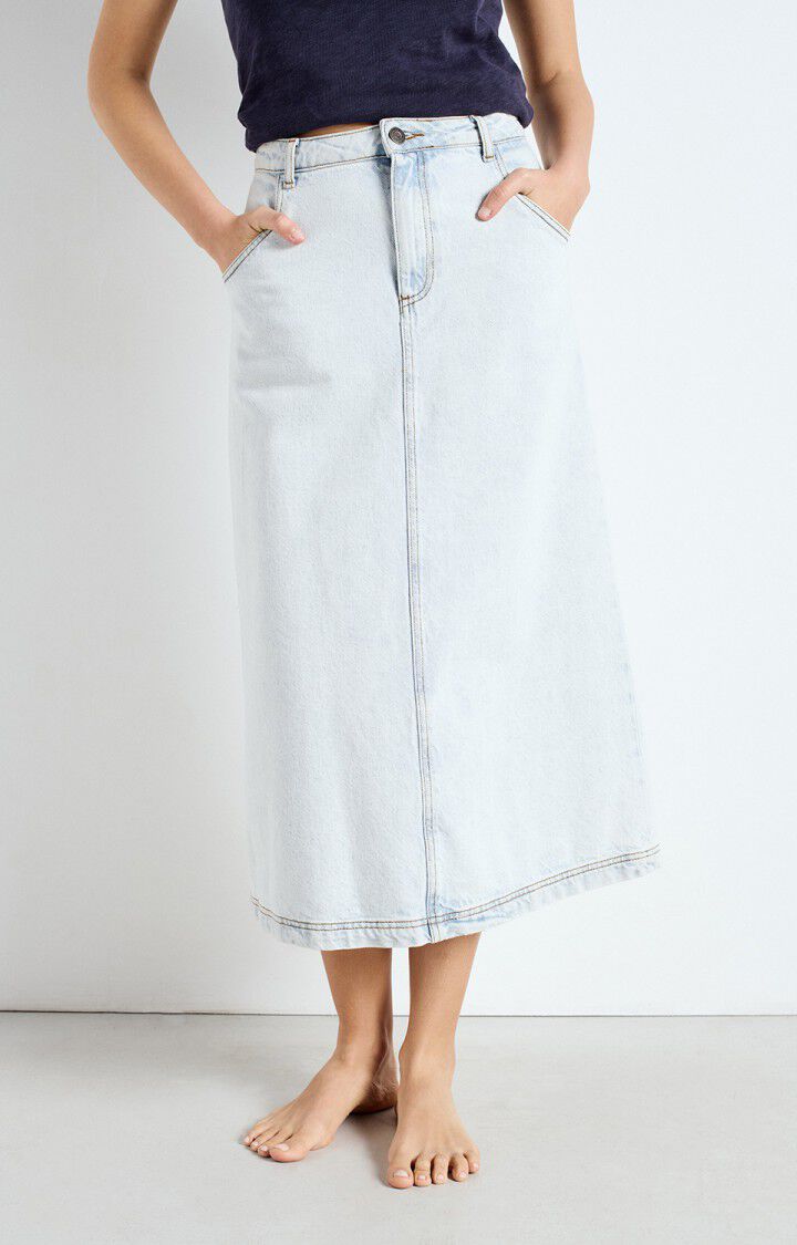 american vintage Jupe femme Joybird - WINTER BLEACHED Midi Bleu - E25