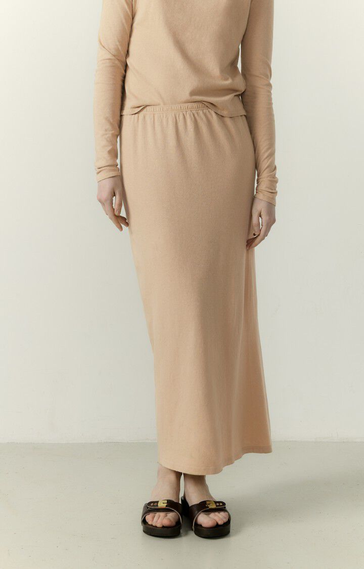 american vintage Jupe femme Lopintale - PORRIDGE VINTAGE Midi Beige - E23