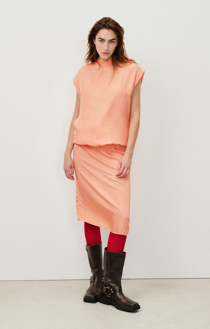 American Vintage Jupe Femme Luabird - FLAMANT ROSE Midi Rose - H24