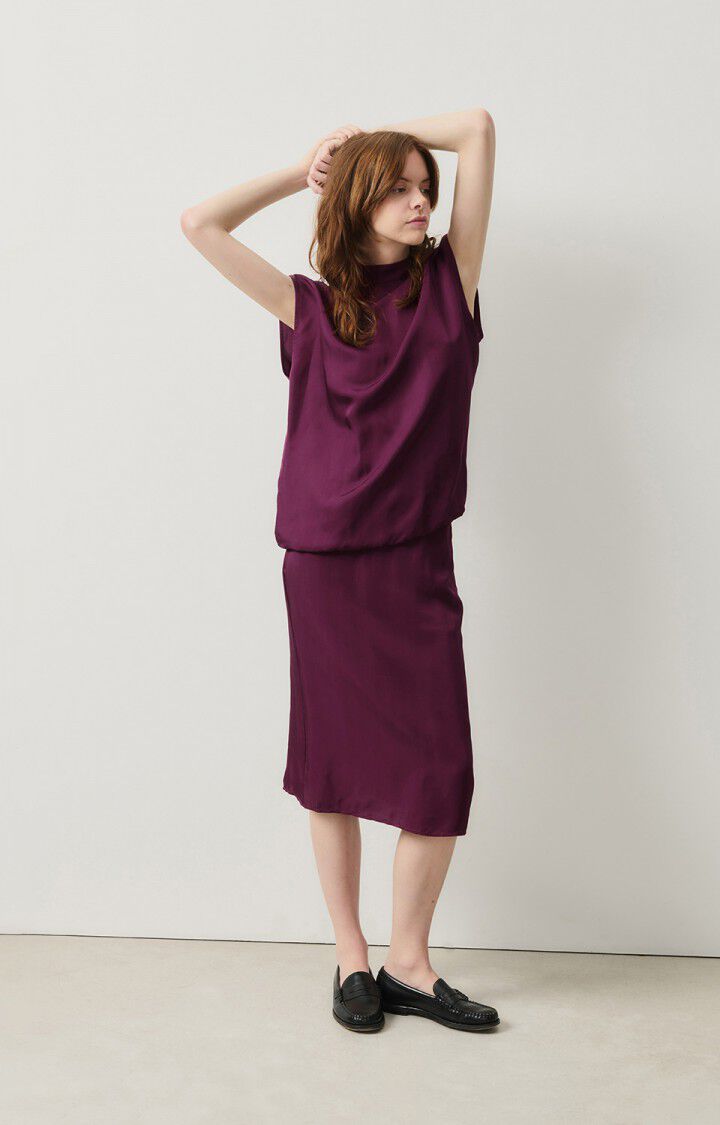 American Vintage Jupe Femme Luabird - RAISIN Midi Violet - H24