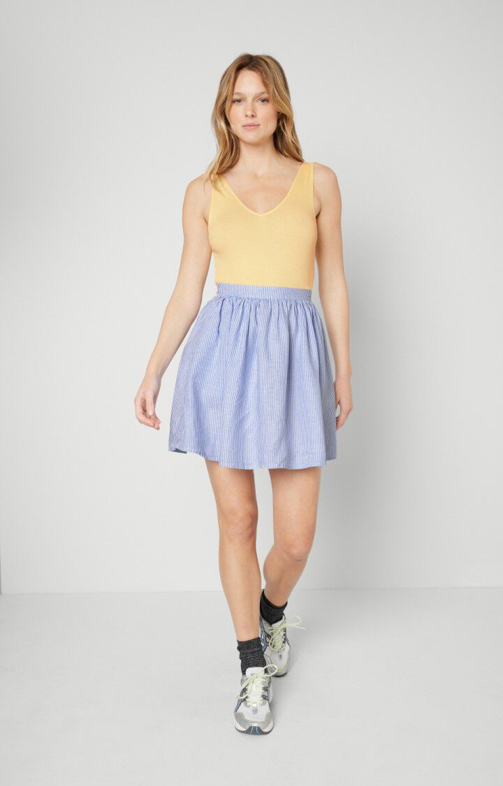 American Vintage Jupe Femme Mukadance - RAYURES BLEU Courte Bleu - E18