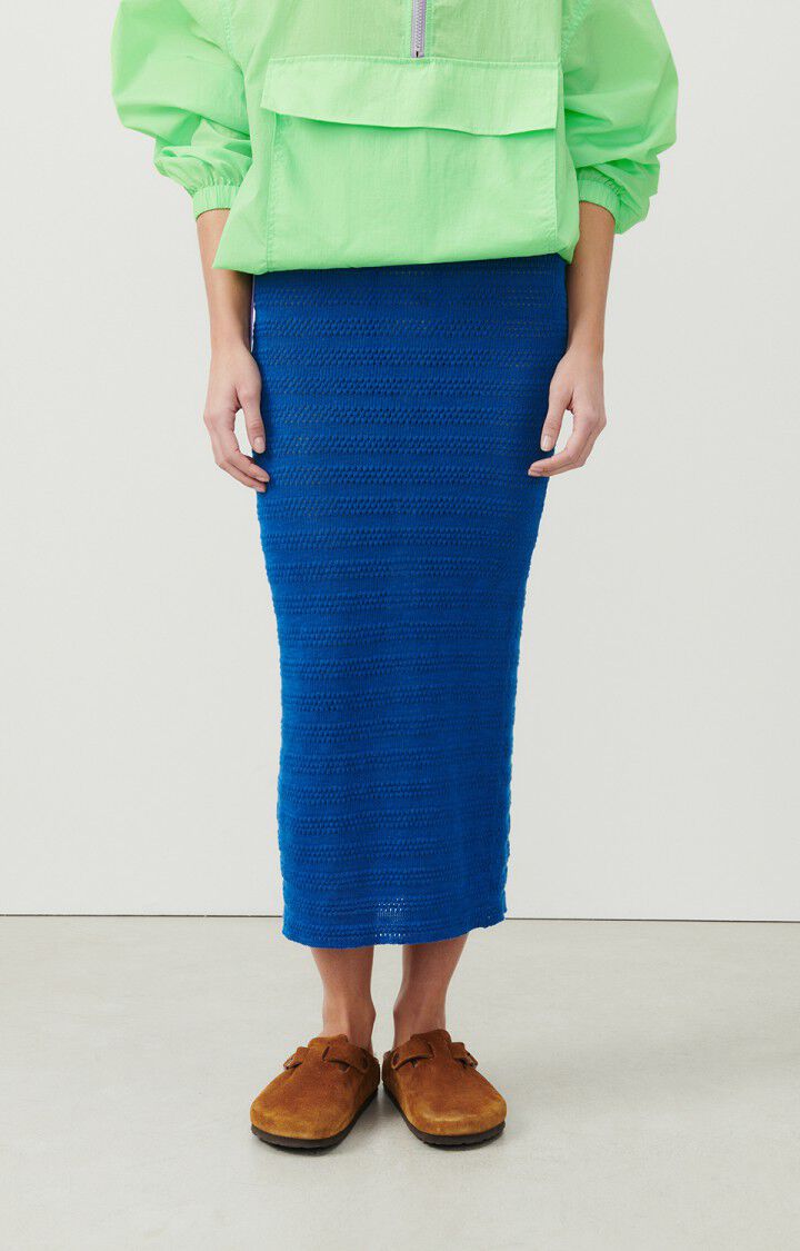 american vintage Jupe femme Nyama - BLEU ROI Midi Bleu - E24