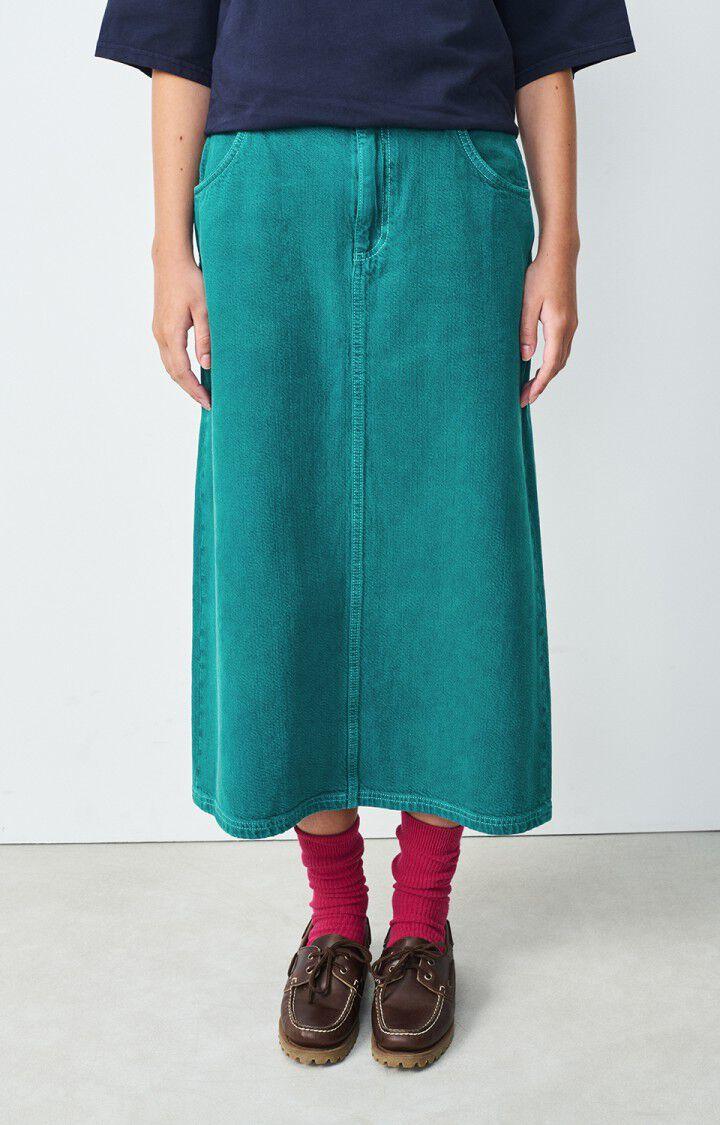 american vintage Jupe femme Nyolow - EMERAUDE SURTEINT Longue Vert - H24