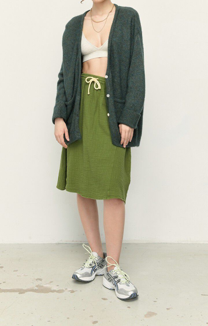 American Vintage Jupe Femme Oyobay - CROCODILE Midi Vert - E22