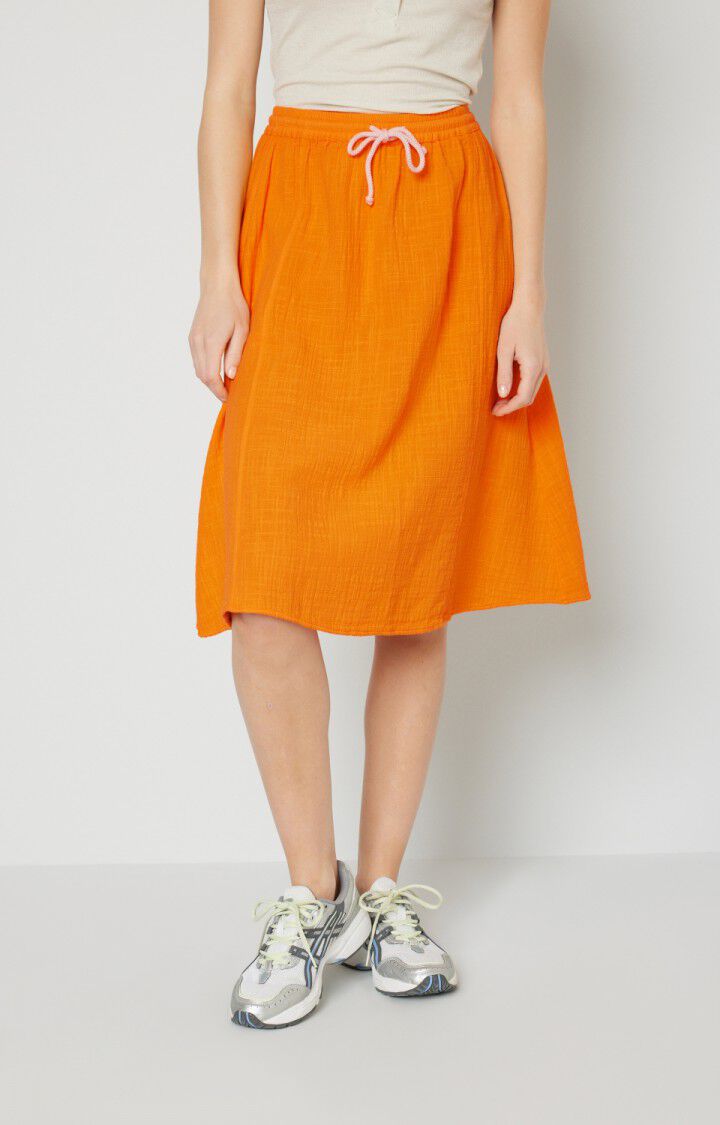 american vintage Jupe femme Oyobay - ORANGEADE Midi Orange - E22