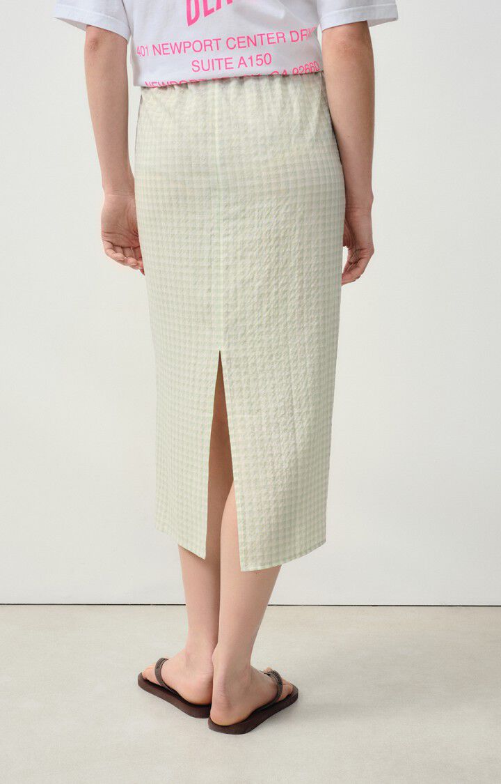 American Vintage Jupe Femme Pykoboo - VICHY OPALE Midi Vert - E24