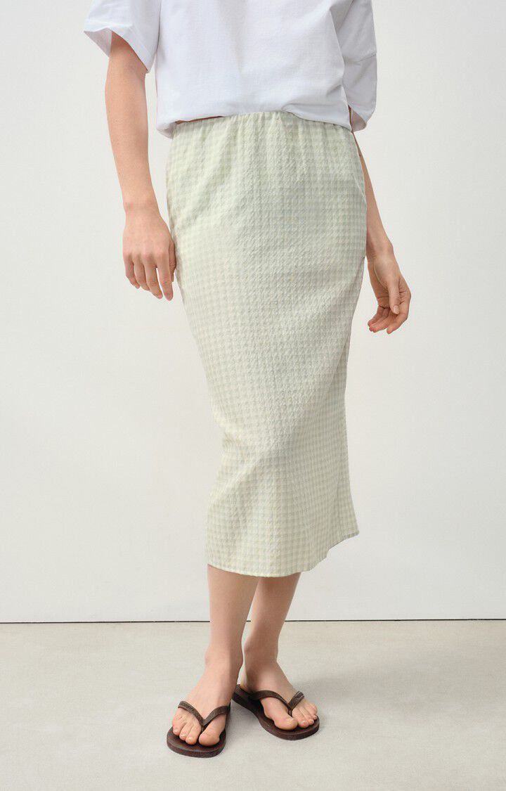 american vintage Jupe femme Pykoboo - VICHY OPALE Midi Vert - E24