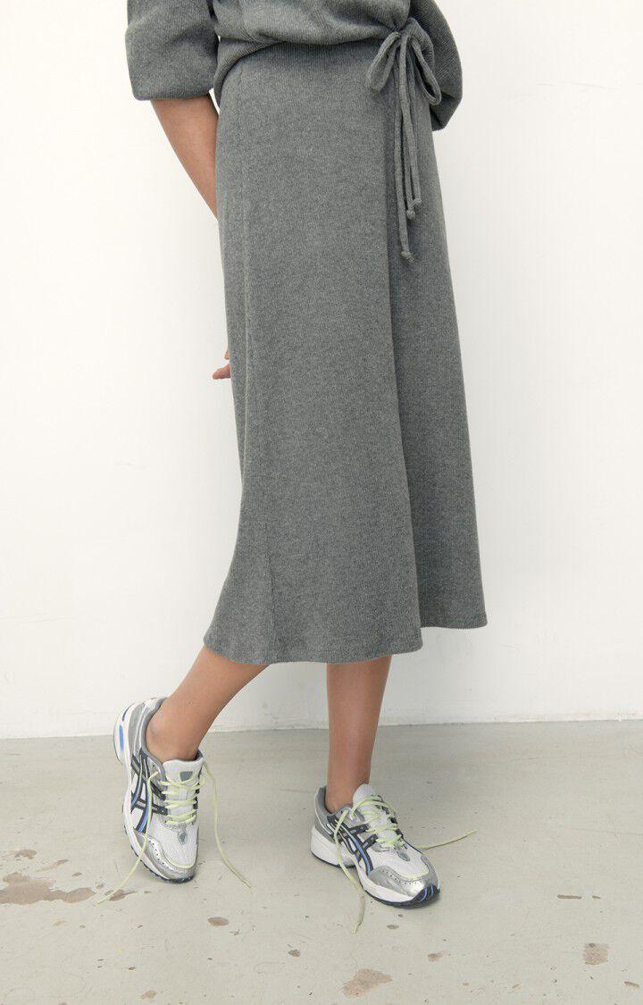 american vintage Jupe femme Riricake - ANTHRACITE CHINE Midi Gris - E22