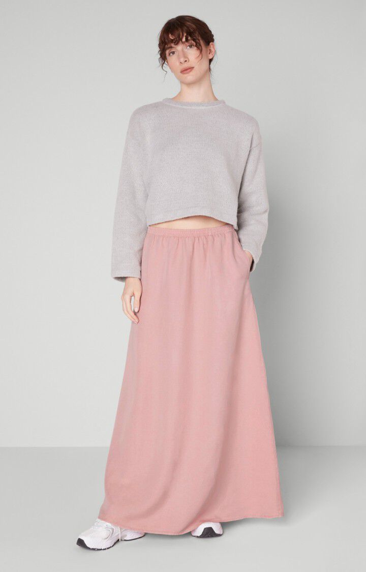 American Vintage Jupe Femme Ronrock - BOIS DE ROSE Longue Rose - E22B