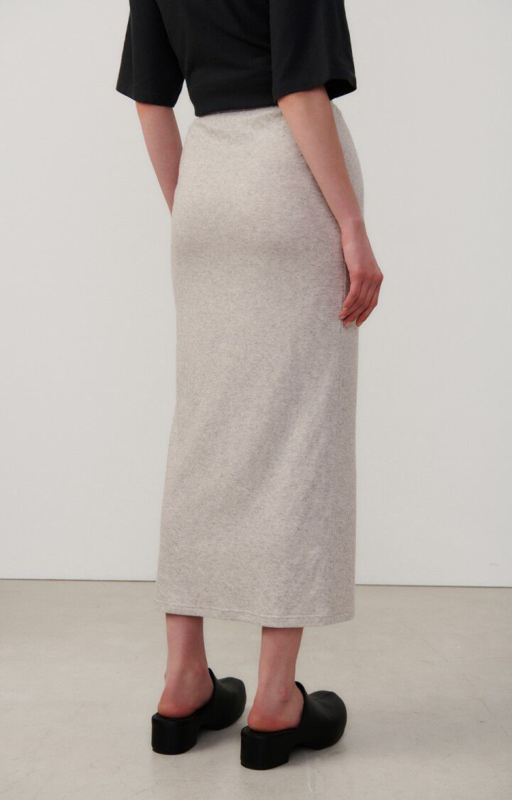 American Vintage Jupe Femme Ruzy - GRIS CLAIR CHINE Midi Gris - E24