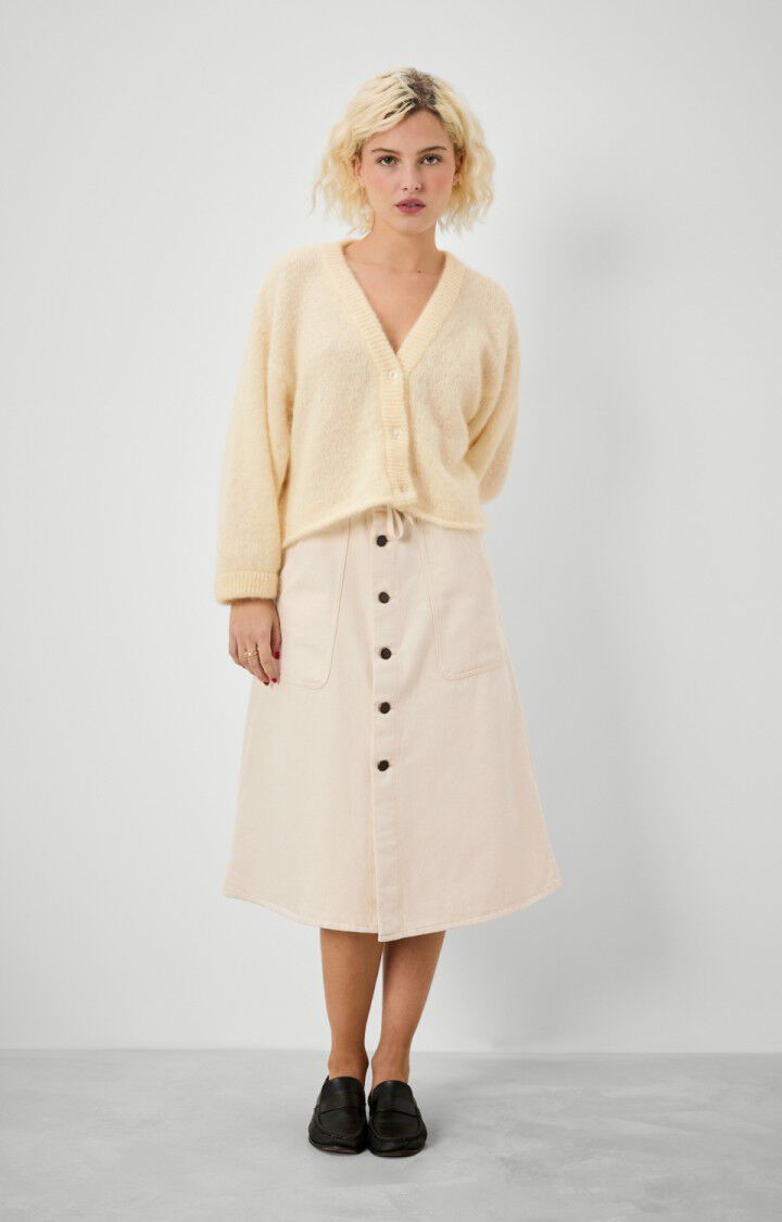 American Vintage Jupe Femme Spywood - ECRU Midi Beige - H22