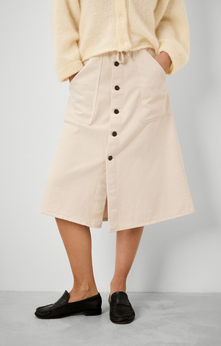 american vintage Jupe femme Spywood - ECRU Midi Beige - H22B