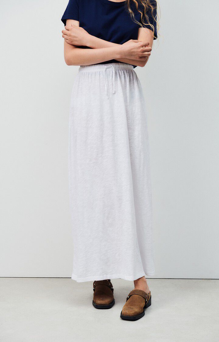 american vintage Jupe femme Sully - BLANC Longue Blanc - E24