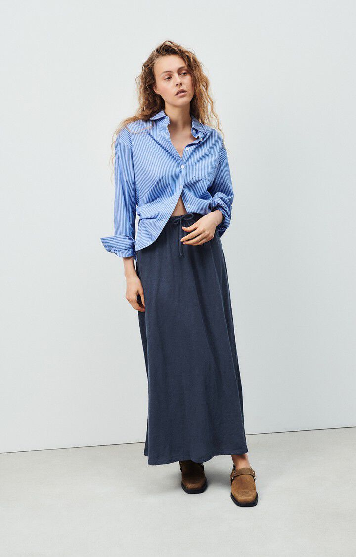 American Vintage Jupe Femme Sully - NAVY Longue Bleu - E24
