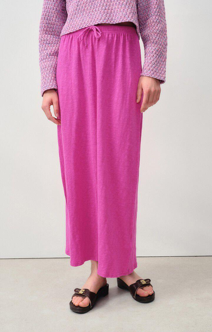 american vintage Jupe femme Sully - ROSE INDIEN Longue Rose - E24