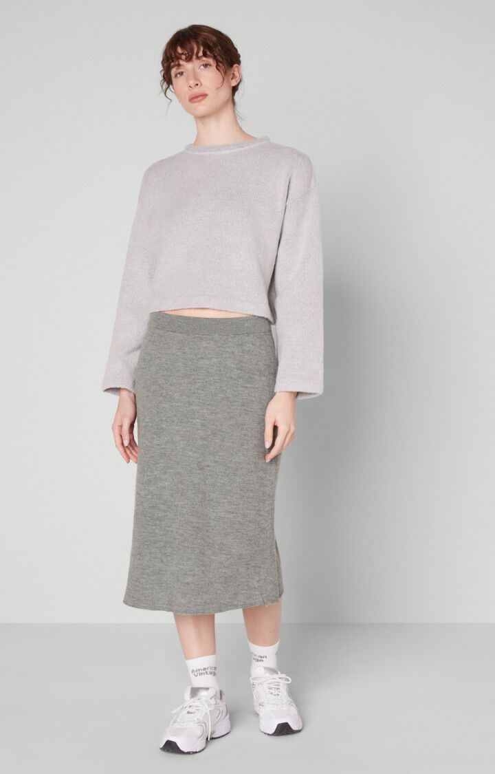 American Vintage Jupe Femme Tadbow - GRIS CHINE Midi Gris - H21