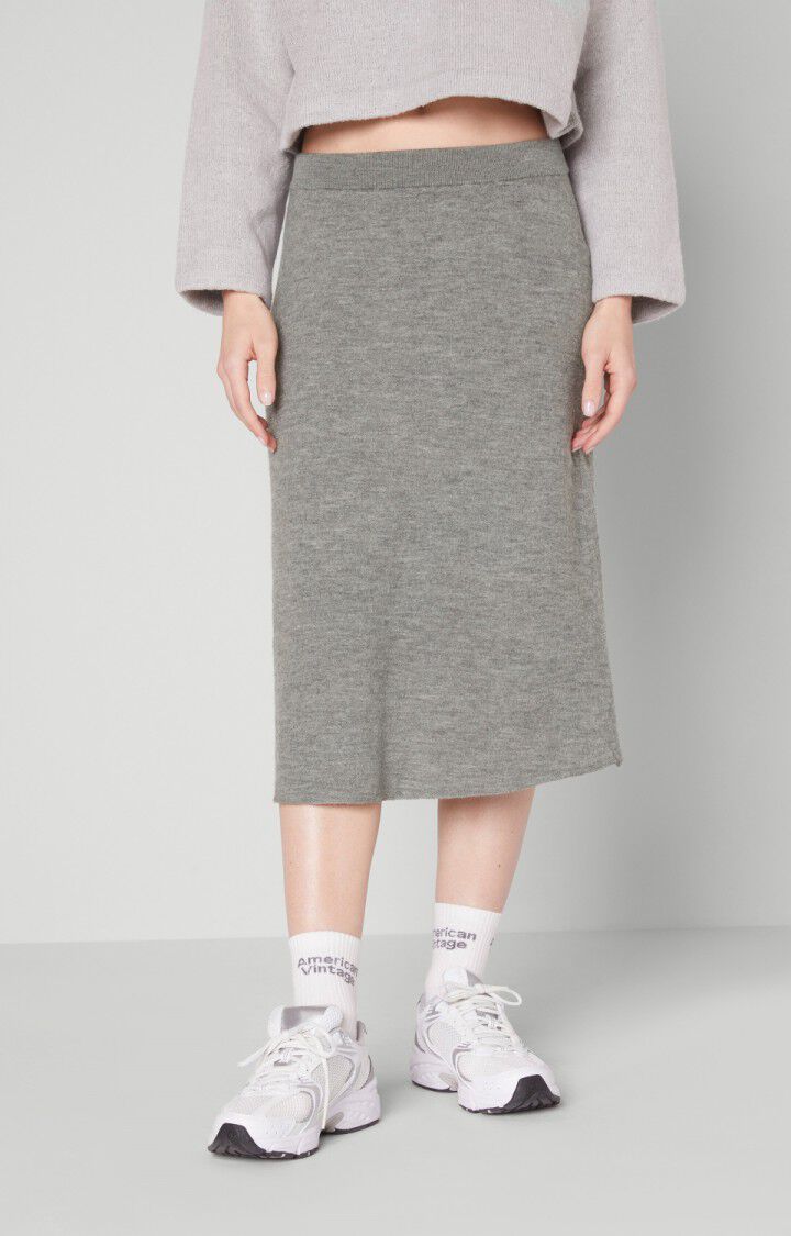 american vintage Jupe femme Tadbow - GRIS CHINE Midi Gris - H21