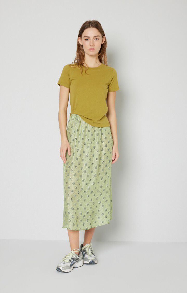 American Vintage Jupe Femme Tainey - FERNANDE Midi Vert - E21