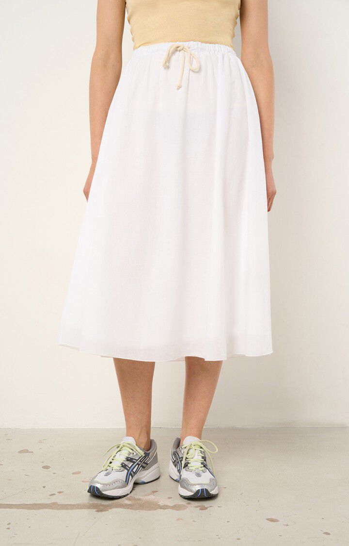 american vintage Jupe femme Timolet - BLANC Midi Blanc - E21