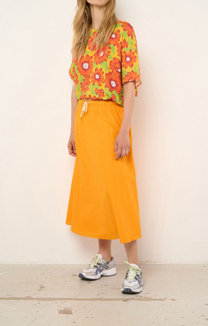 American Vintage Jupe Femme Timolet - BRUGNON VINTAGE Midi Orange - E21