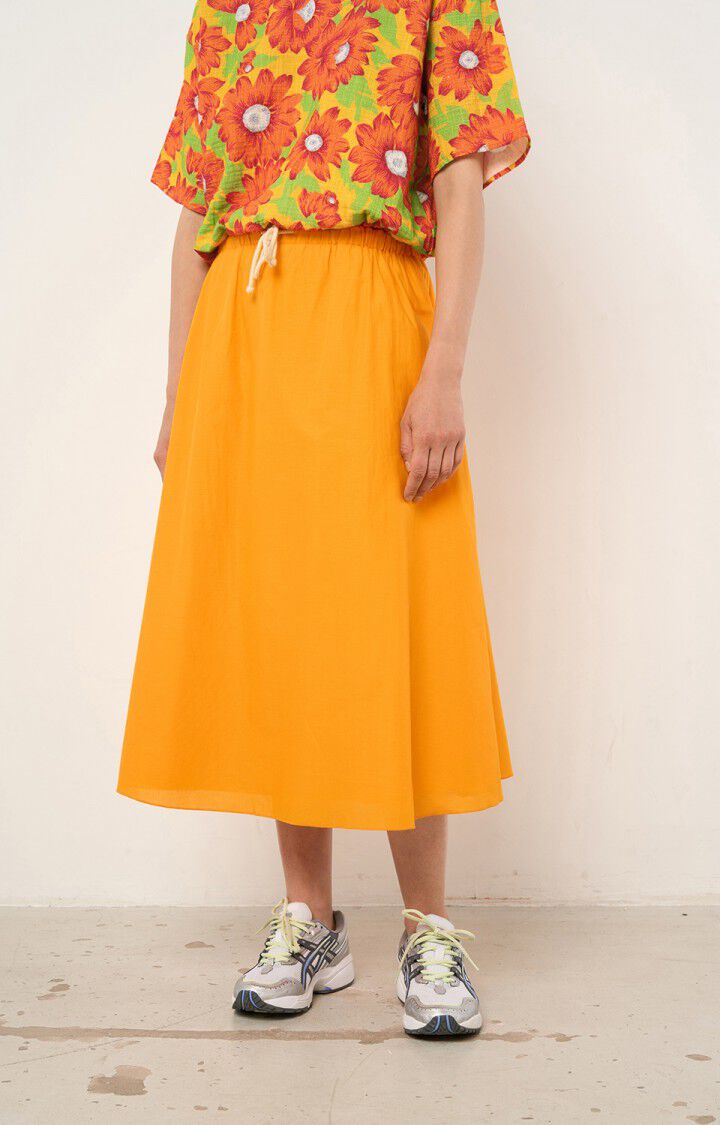 american vintage Jupe femme Timolet - BRUGNON VINTAGE Midi Orange - E21