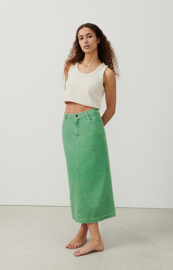 American Vintage Jupe Femme Tineborow - BASILIC Midi Vert - E24