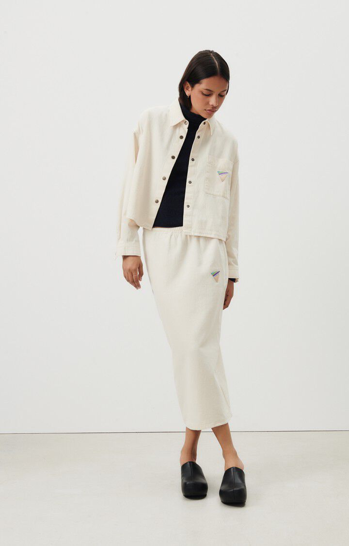 American Vintage Jupe Femme Tirabay - ECRU Midi Beige - E24