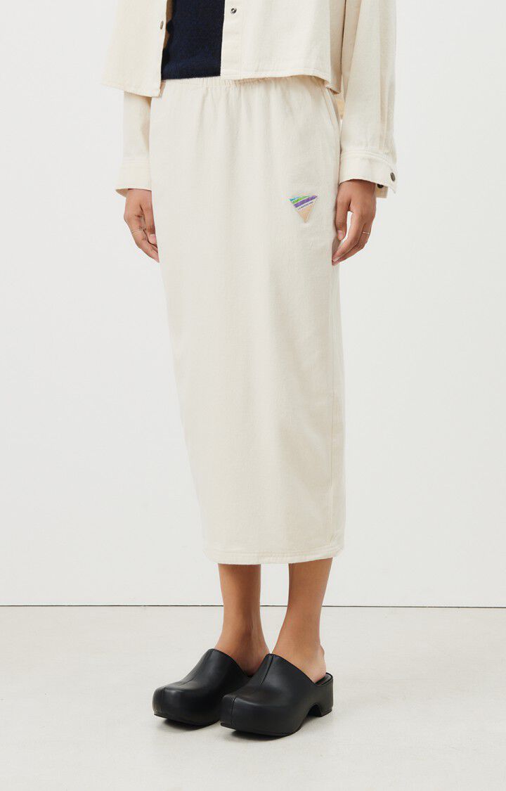 american vintage Jupe femme Tirabay - ECRU Midi Beige - E24