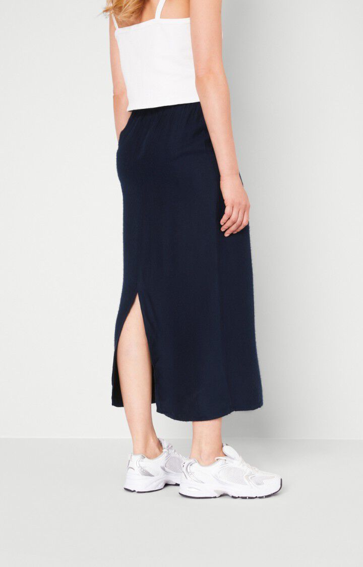 American Vintage Jupe Femme Vimbow - NAVY CHINE Midi Bleu - H20