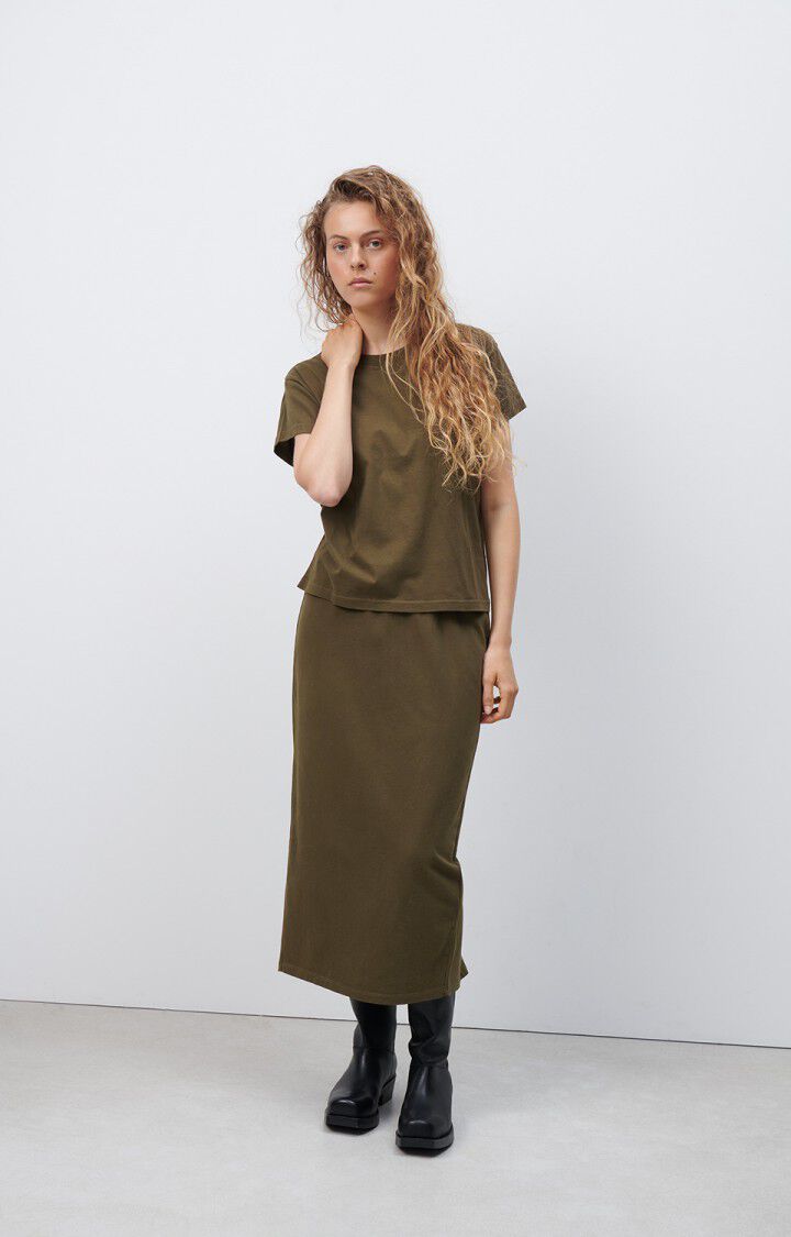 American Vintage Jupe Femme Vupaville - LENTILLE Midi Vert - H24