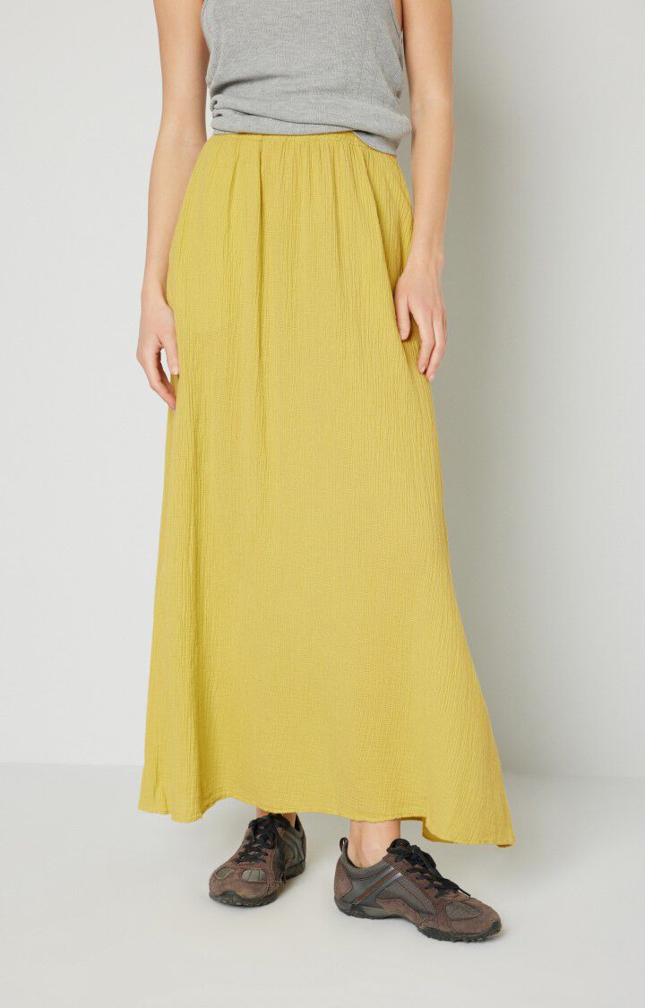 american vintage Jupe femme Welow - BANANE Longue Jaune - E22